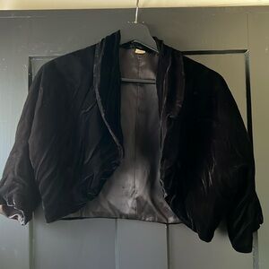 Vintage black velvet shrug bolero